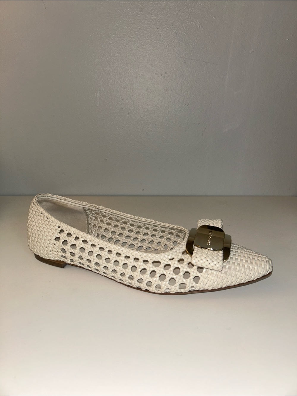 Salvatore Ferragamo Zea Woven Flats in Color Mascarpone - Picture 8 of 11